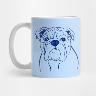 English Bulldog (Light Blue and Navy) Mug